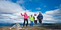 family on a mountain trip